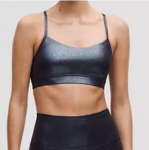 Lululemon Nulu Flow Y Blue Ribbed Sports Bra